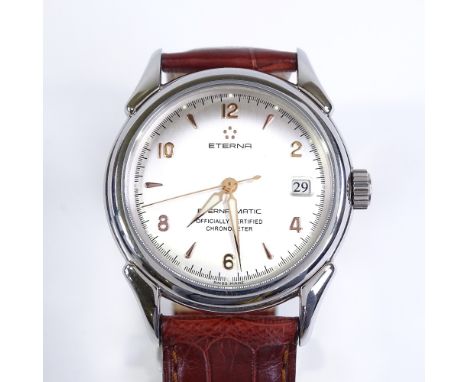 An Eterna 1948 style Eterna-matic Chronometer automatic wristwatch, stainless steel case, with 25 jewel movement and crystal 