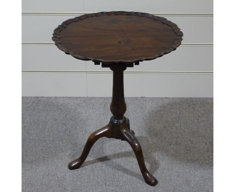 A mahogany piecrust tilt-top tripod table, diameter 60cm 