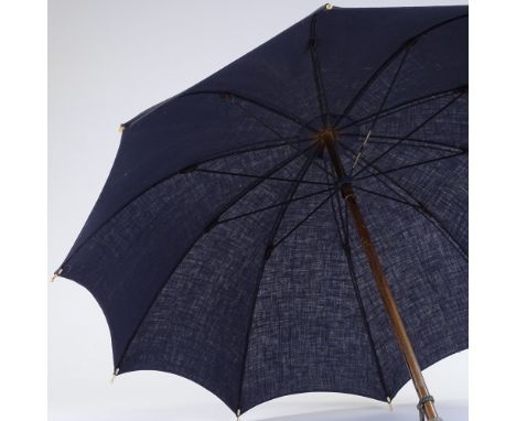 A Chinese ivory-handled umbrella, with rabbit finial, early 20th century 