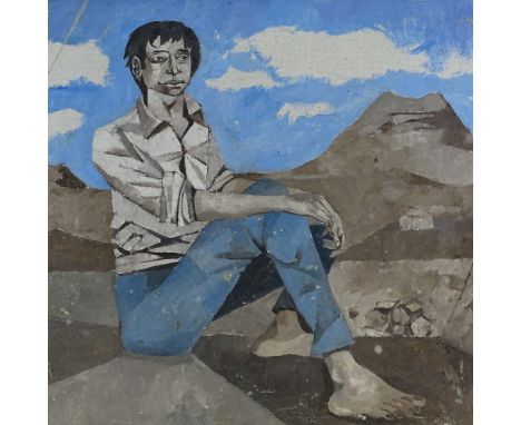 Stalker Miller, oil on canvas, portrait of a boy, inscribed verso, 20" x 24", framed 