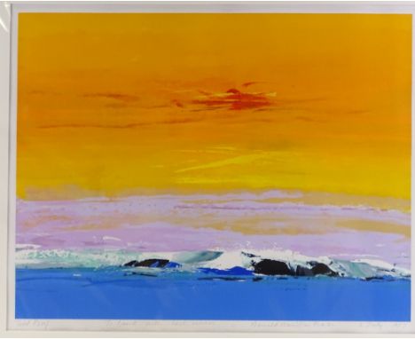 Donald Hamilton Fraser (1929 - 2009), colour screen print, seascape, trial proof 1987, signed in pencil, image 17.5" x 22.5",