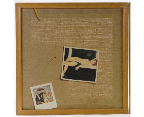 Bozidar Damjanovski, 2 trompe l'oeil paintings, polaroid 1 and 2, New York 1983, 16" x 15.5", framed 