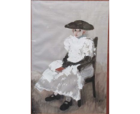 Henry Bird (1909-2000) Portrait of a young ladysigned 'H.Bird' (lower right)mixed media on paper71 x 47cm