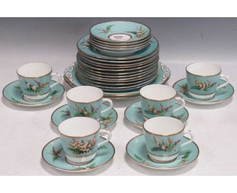 Attributed to Davenport, a 19th century floral painted tea and coffee serviceVarious rubbing to the gilt and light scratching