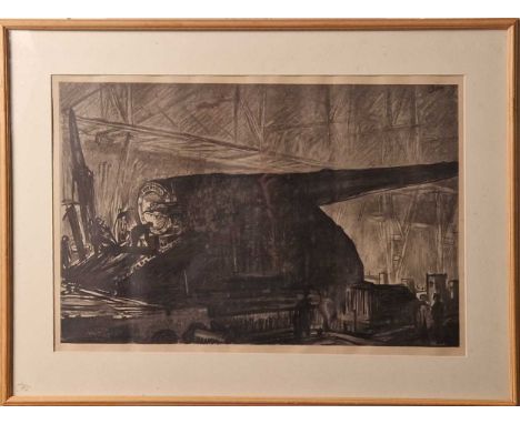 Muirhead Bone (1876-1953) Mounting a Big Gunlithograph37.5 x 55cm