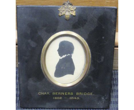 A collection of six portrait silhouettes painted on papersitters including Miss Lenora De Yough, a boy (probably a sailor), a