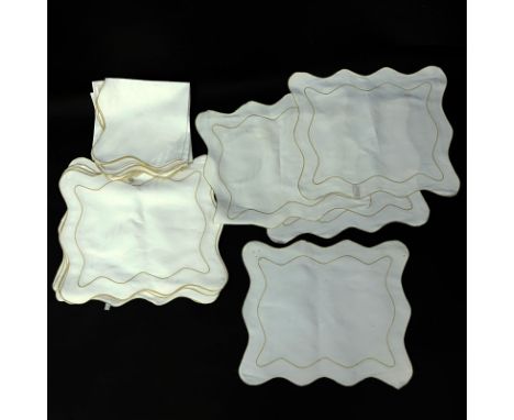 Grouping of Twenty Four (24) Pratesi Italy Damask Place Mats and Napkins. Consisting of twelve of each. Tags attached to all 