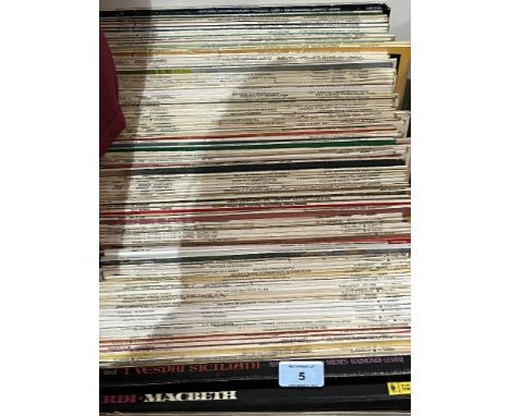 A quantity of long playing vinyl records.