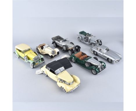 Collection of Seven (7) Franklin Mint Die-Cast Model Cars. Each titled and dated on bottom side, a few with original labels a