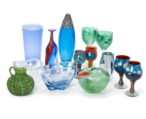 Studio Glass,  20th century -   large quantity of studio glass to include pieces by Barovier & Toso, Orrefors, Adam Aaronson,