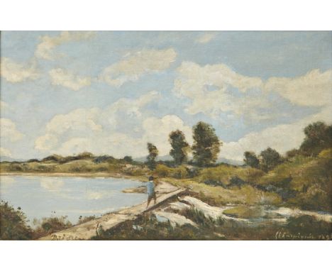Henri Joseph Harpignies,&nbsp;French 1819-1916 -&nbsp;Les Environs de Briare, 1896;&nbsp;oil on canvas, signed and dated lowe