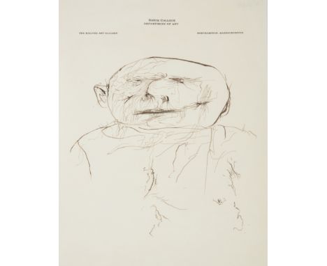 Leonard Baskin,&nbsp;American 1922&ndash;2000 -&nbsp;Head;&nbsp;ink on letter-headed paper, 28 x 21.5 cm: together with an et