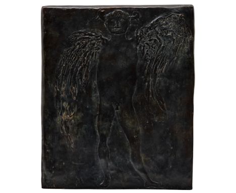 Leonard Baskin,  American 1922–2000 -   Isaac, 1958;   bronze relief, signed with monogram and with gallery stamp and dated '