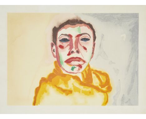 Francesco Clemente,  Italian b.1952 -    I (Self-Portrait), 1982;   woodcut in colours, signed lower right 'Francesco Clement