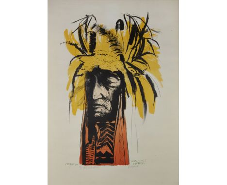 Leonard Baskin,&nbsp;American 1922&ndash;2000 -&nbsp;Lean Wolf, 1973;&nbsp;lithograph in colours, signed in pencil lower righ