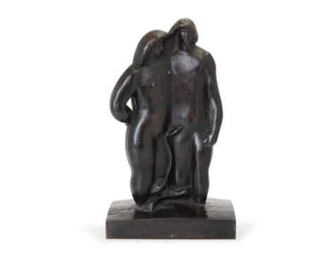 After Josef Csaky,&nbsp;Hungarian 1888-1971 -&nbsp;Adam and Eve;&nbsp;bronze, inscribed 'Csaky', H30 x W17.5 x D11.4 cm (ARR)