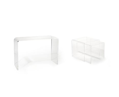 Contemporary School,&nbsp;late 20th century -&nbsp;Console table and a nest of two tables, c.2000;&nbsp;Perspex; Console tabl