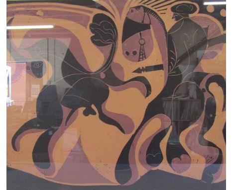 Pablo Picasso offset lithograph of the linocut print entitled 'Picador &amp; Fleeing Bull' approx. 54.5cm x 57cm&nbsp;