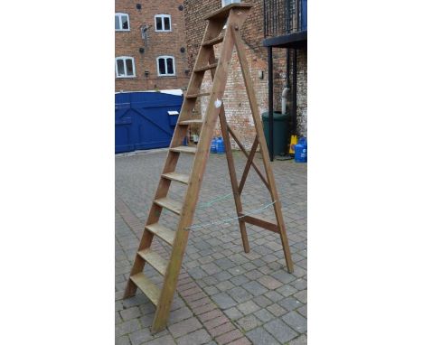 Tall wooden step ladders
