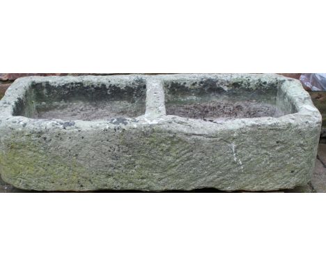 Stone two part trough 81cm w x 40.5cm d