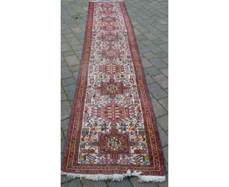 Persian style wool runner 371 cm by 78cm