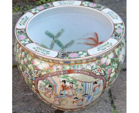 Chinese ceramic fish bowl/jardinière Ht 25cm Dia 31cm&nbsp;