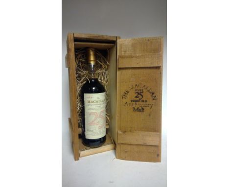 The Macallan 25 Years Old Anniversary Malt, A Special Bottling of Unblended Single Highland Malt Scotch Whisky 75cl, 43% vol,