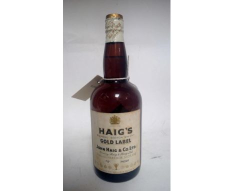 A bottle of Haig's Gold Label Blended Scotch Whisky, c1950s, 70proof.