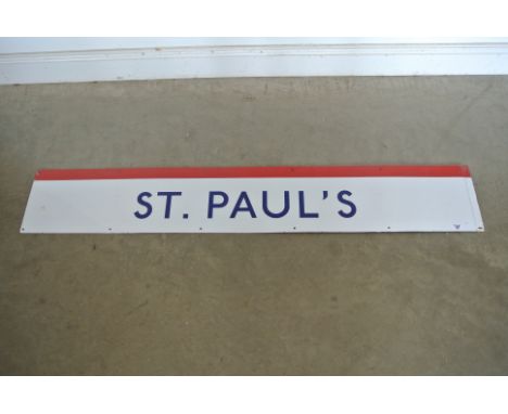 An enamel St Paul's sign - 155cm x 25cm