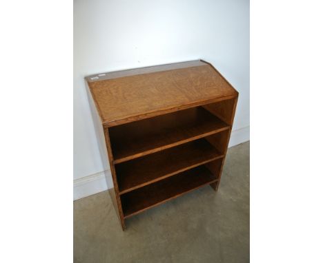 A very unusual oak three shelf bookcase incorporating writing slope/ book-rest top - circa 1920's - Width 62cm x Height 75cm