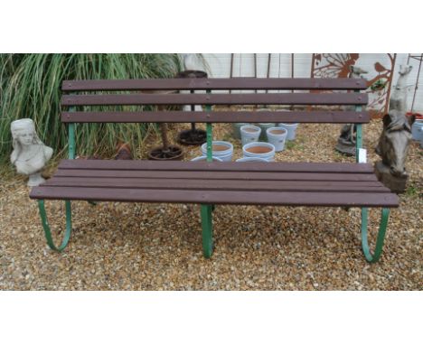 A vintage restored bench with new wooden slats