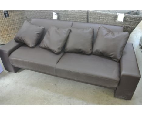 A leather effect sofa day bed - Length 197cm