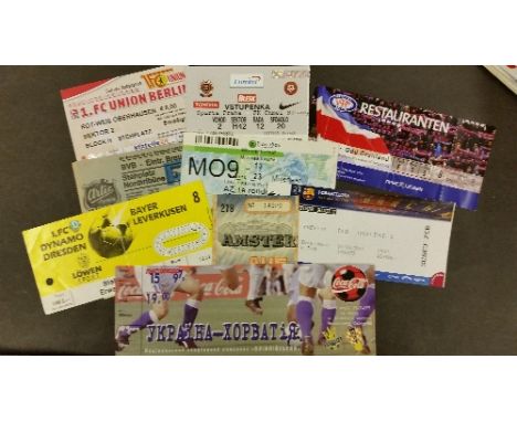 FOOTBALL, ticket stubs for foreign club matches, 1980s onwards, inc. Leipzig, Volendam, Chemnitzer FC, Barcelona, Hanover, Fr