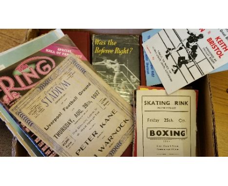 BOXING, selection, inc. programmes, Kame v Warnock 1957 (at Liverpool FC), Mexborough 1946; 1948 Jack Solomons annual; books,