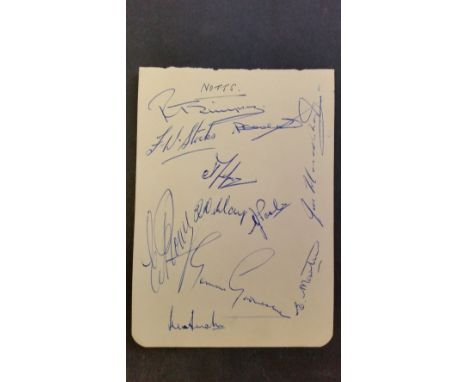 CRICKET, signed album page by Notts, early 1950s, 11 signatures inc. Simpson, Gooneseama, Stocks, Poole, Hardstaff etc., VG