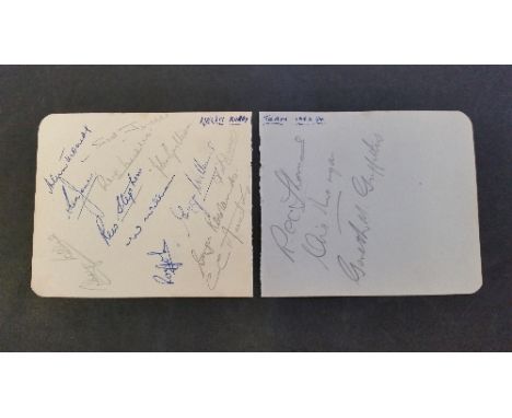 RUGBY UNION, two signed album pages by 1953/4 Wales, 15 signatures inc. Griffiths, R & A Thomas, B. Jones, Willis, Rowlands, 