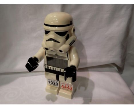 Lego Star Wars Stormtrooper digital battery alarm clock. Not available for in-house P&amp;P 