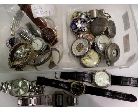 Mixed wristwatches and pocket watches. UK P&amp;P Group 2 (£20+VAT for the first lot and £4+VAT for subsequent lots) 
