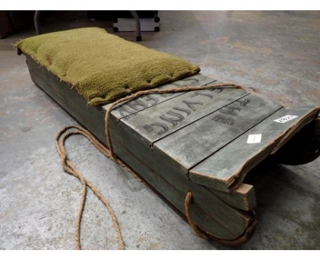 Wooden sledge with steel runners. Not available for in-house P&amp;P 