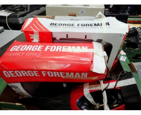Two George Forman grills and a vacuum cleaner. All electrical items in this lot have been PAT tested for safety and have pass