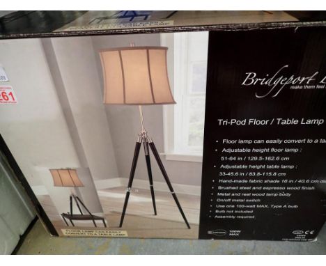 Boxed tripod floor/table lamp converter by Bridge Port designs. Not available for in-house P&amp;P 