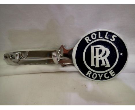 Cast aluminium Rolls Royce key/coat hanger, L: 30 cm. UK P&amp;P Group 1 (£16+VAT for the first lot and £2+VAT for subsequent