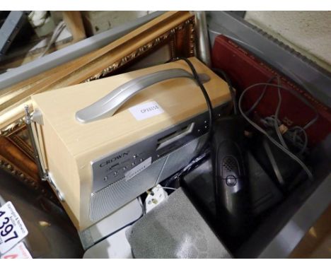 Crown DAB radio, Sony digital alarm clock, and other items. Not available for in house p+p. 