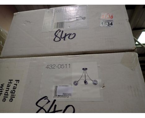 Two boxed light fittings, #432-0511. Not available for in-house P&amp;P 