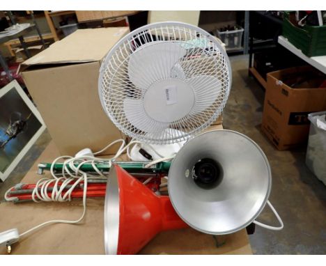 Two Anglepoise lamps and a fan. All electrical items in this lot have been PAT tested for safety and have passed. This does n