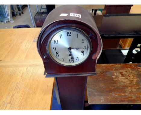 Oak cased grand clock for restoration H: 130cm. Not available for in-house P&amp;P 