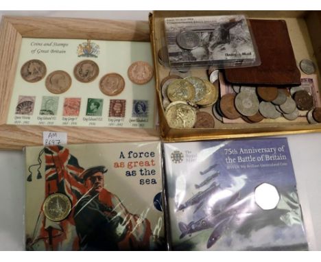 Quantity of mixed coins and a wallet. UK P&amp;P Group 2 (£20+VAT for the first lot and £4+VAT for subsequent lots) 