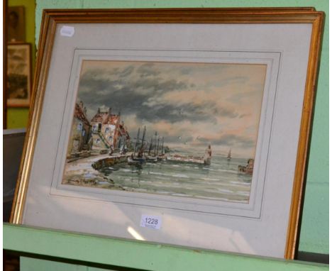 Hamilton Glass, a pair of harbour scenes, watercolours (2)