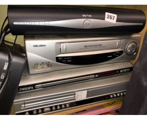 PHILLIPS DVD, VCR, RECORDER, SPEAKERS AND TURNTABLE