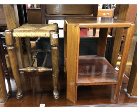 LANCASHIRE STYLE RUSH SEATED STOOL